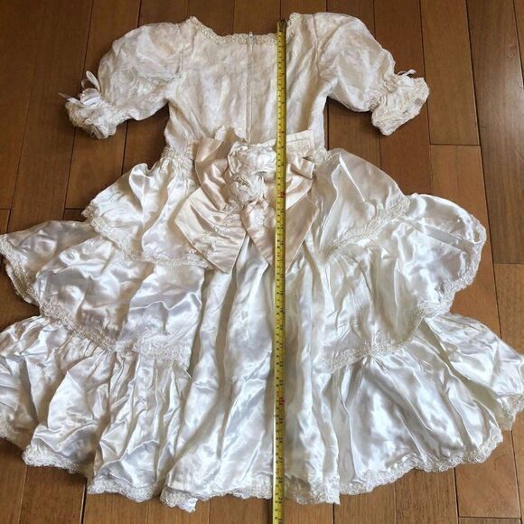 Vintage Girls Dress 8 Wedding Princess Victorian - Picture 8 of 12